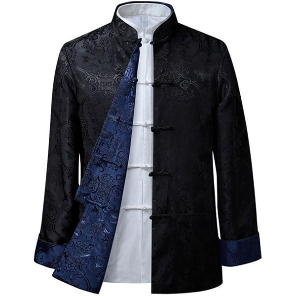 XJRJ Traditional Chinese Men's Double-Faced Jacket Tang Suit